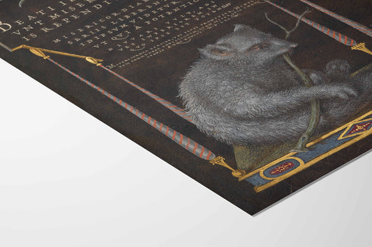 A Sloth by Joris Hoefnagel - Museum Quality Art Print | Renaissance Illuminated Manuscript | Four Elements Series 16th Century