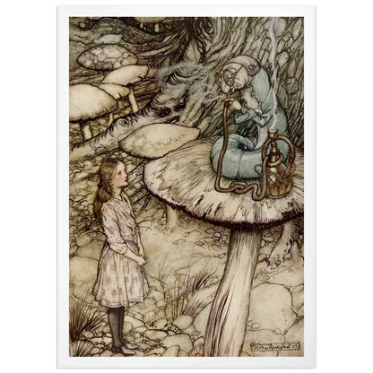 Les Aventures d'Alice au pays des merveilles - La Chenille, affiche d'Arthur Rackham