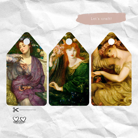 Étiquettes cadeaux préraphaélites