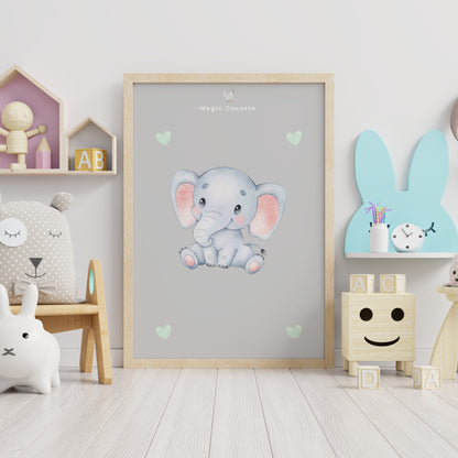 Mignon bébé éléphant | Art mural imprimable