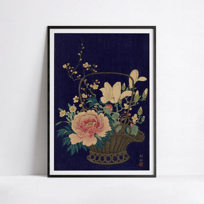 Panier de fleurs en bambou – Ohara Koson