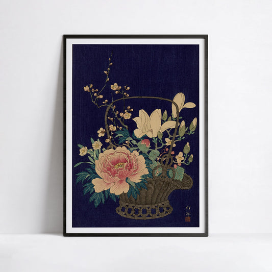 Panier de fleurs en bambou – Ohara Koson