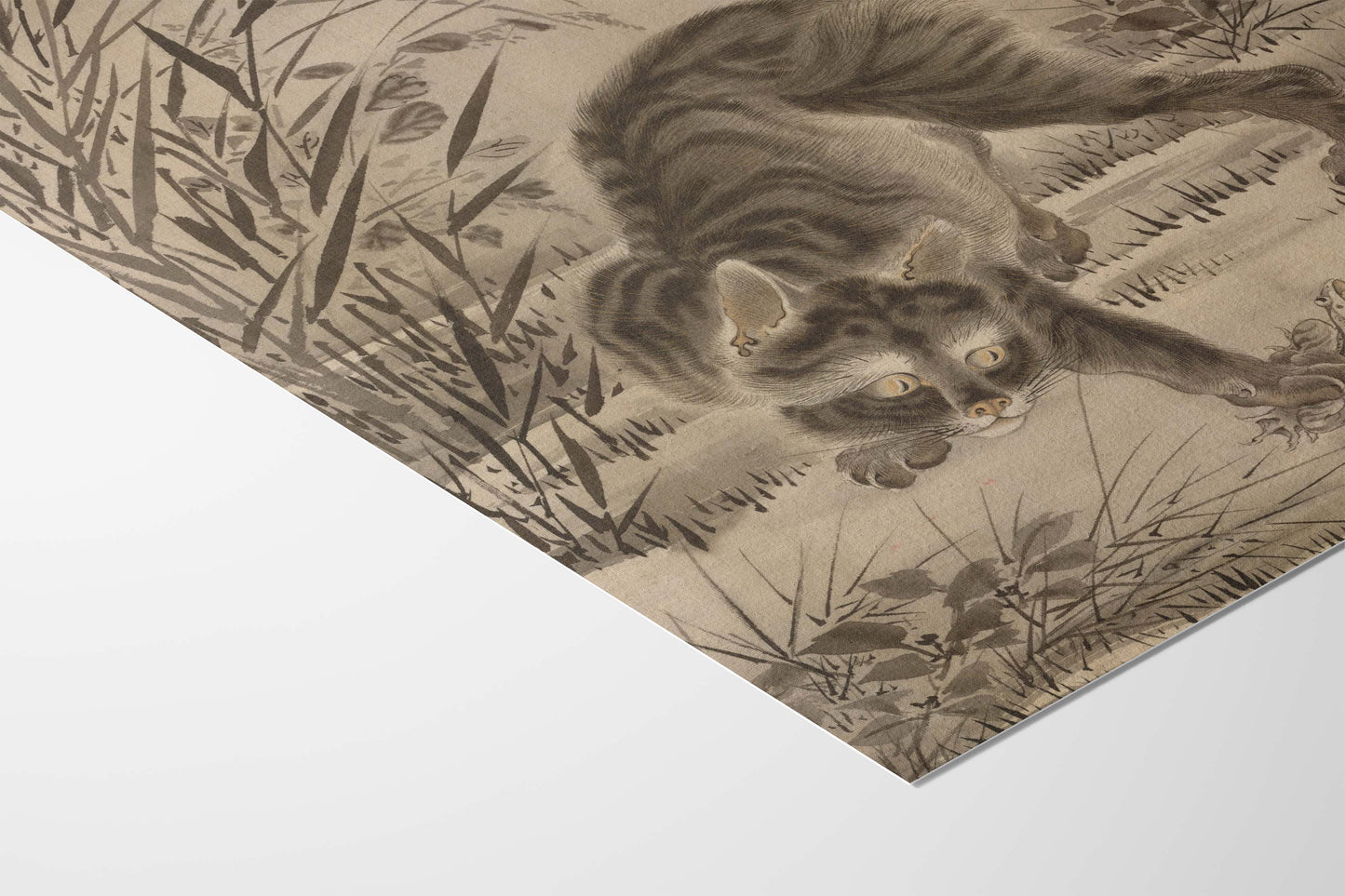 Chat attrapant une grenouille - Kawanabe Kyōsai