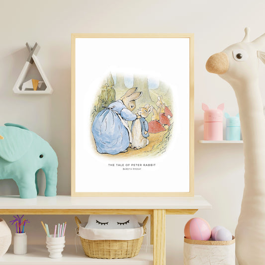 Impression Numérique Peter Rabbit et Maman Lapin Beatrix Potter - Art Mural Mère et Fils - Téléchargement Instantané