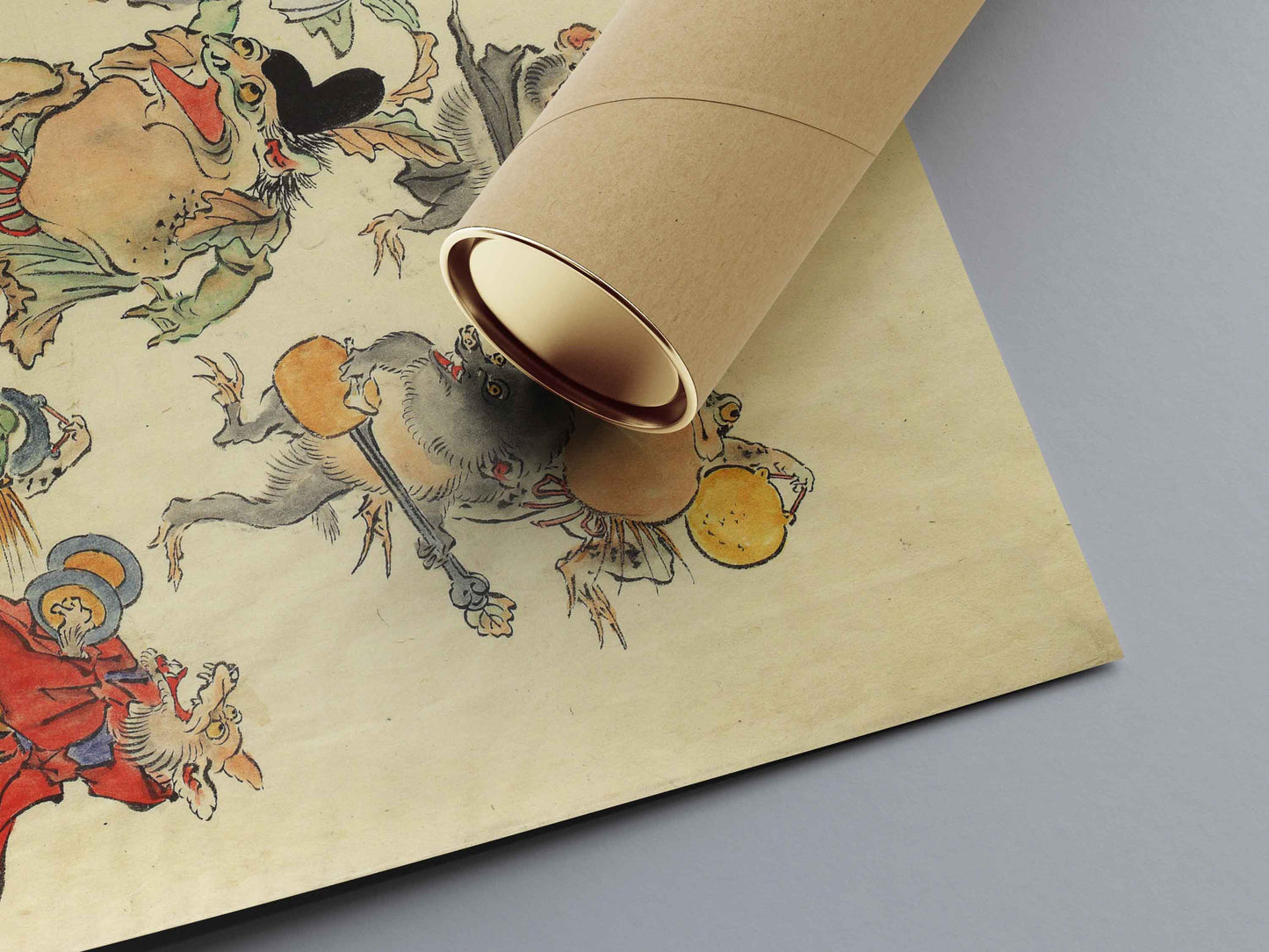 Animaux Dansant autour d’un Dieu Grenouille – Scène Musicale de Kyōsai