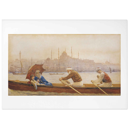 Vintage Istanbul Watercolor Print - Excursion on the Golden Horn by Tristram James Ellis