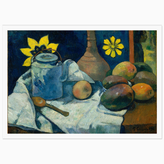 Paul Gauguin art print Still Life with Teapot and Fruit