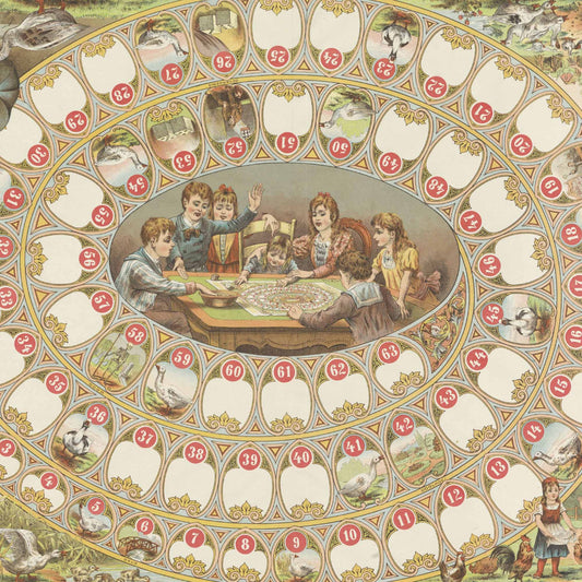 Vintage Game of Goose Printable — Nieuw Vroolijk Ganzenspel, Groningen 19th Century