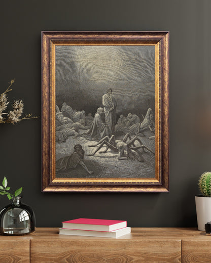 Arachné — Gustave Doré (Le Purgatoire de Dante)