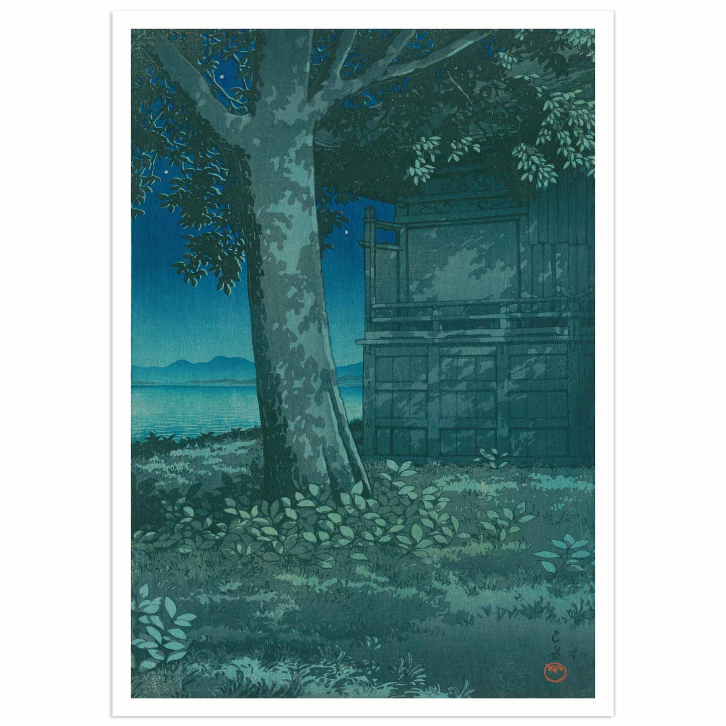 Hasui Kawase poster, Hachirōgata Lagoon, Akita