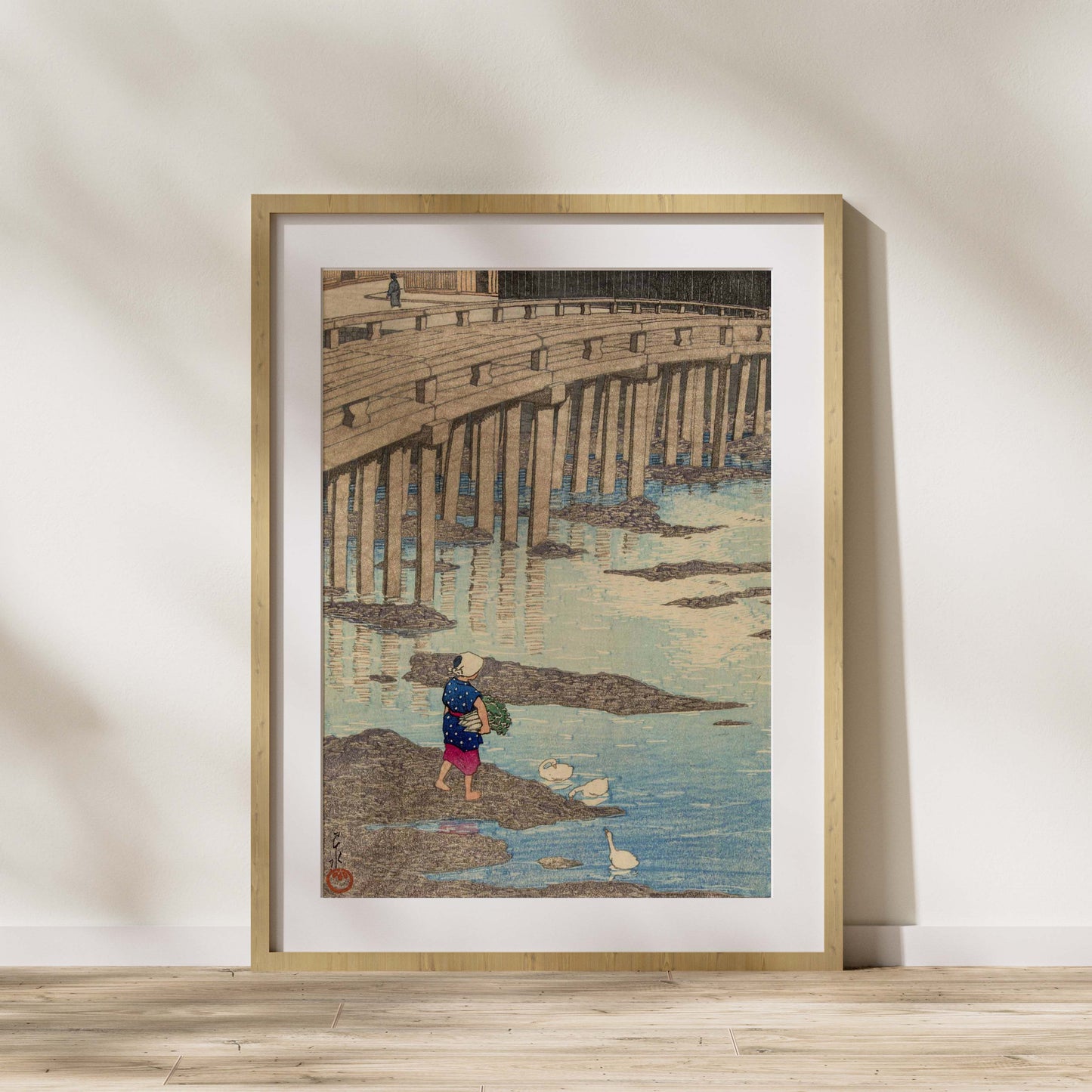 The Gion Bridge in Hondo, Amakusa — Hasui Kawase Art Print