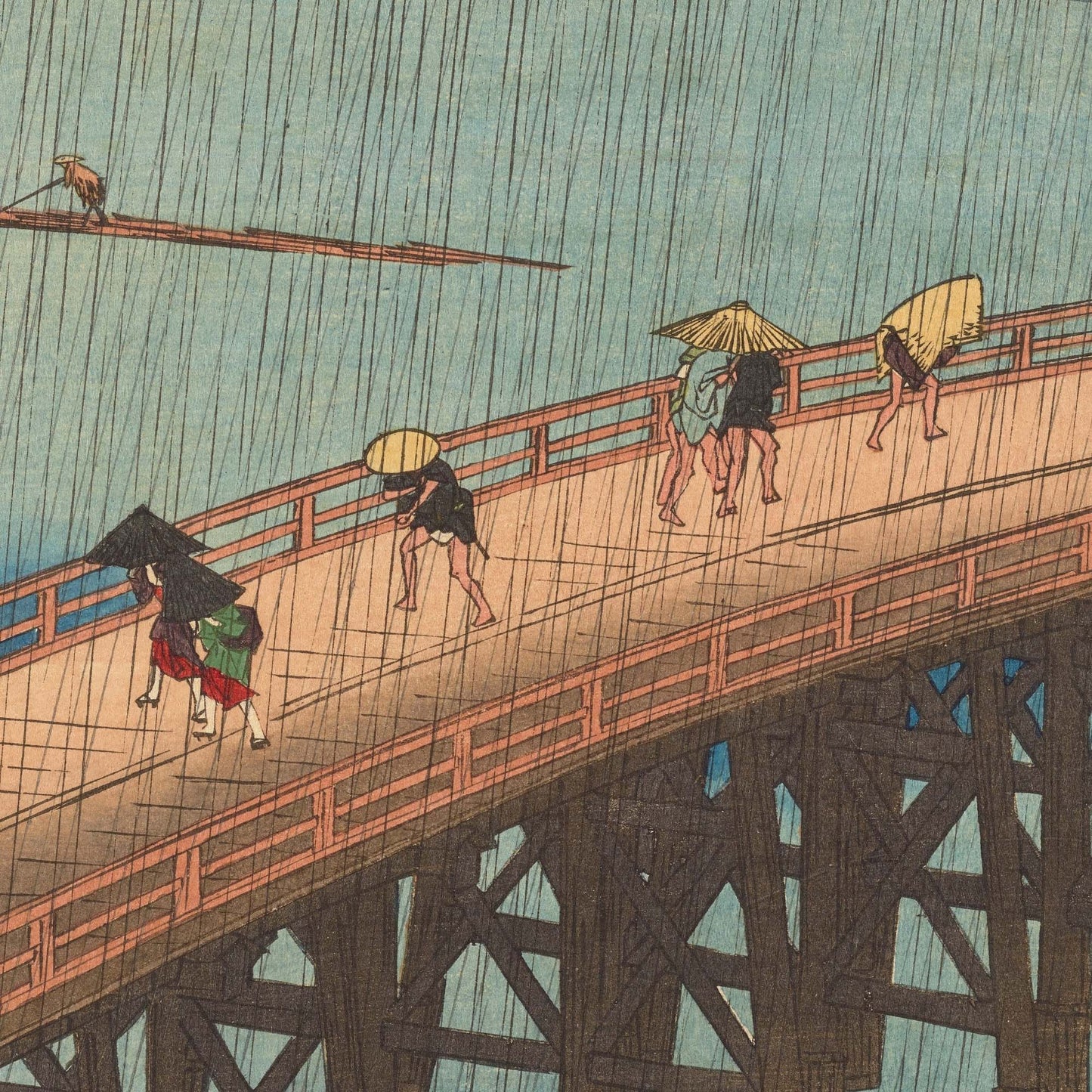 Averse du soir à Atake et au grand pont, Utagawa Hiroshige