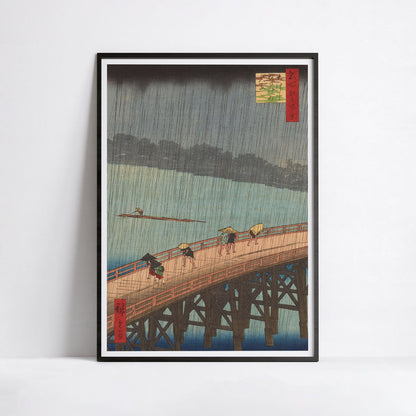Averse du soir à Atake et au grand pont, Utagawa Hiroshige