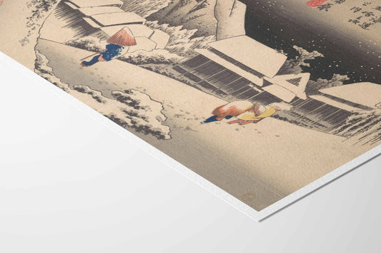 Soir de neige à la station de Kanbara, Utagawa Hiroshige