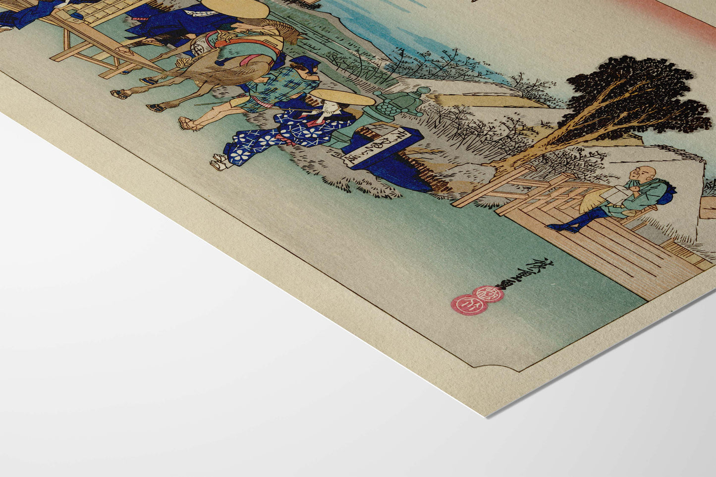 Hiroshige — Totsuka, l'embranchement de Motomachi | Les Cinquante-Trois Stations du Tōkaidō