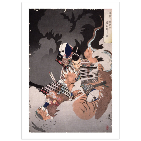 I no Hayata tuant le Nue (1890), Tsukioka Yoshitoshi