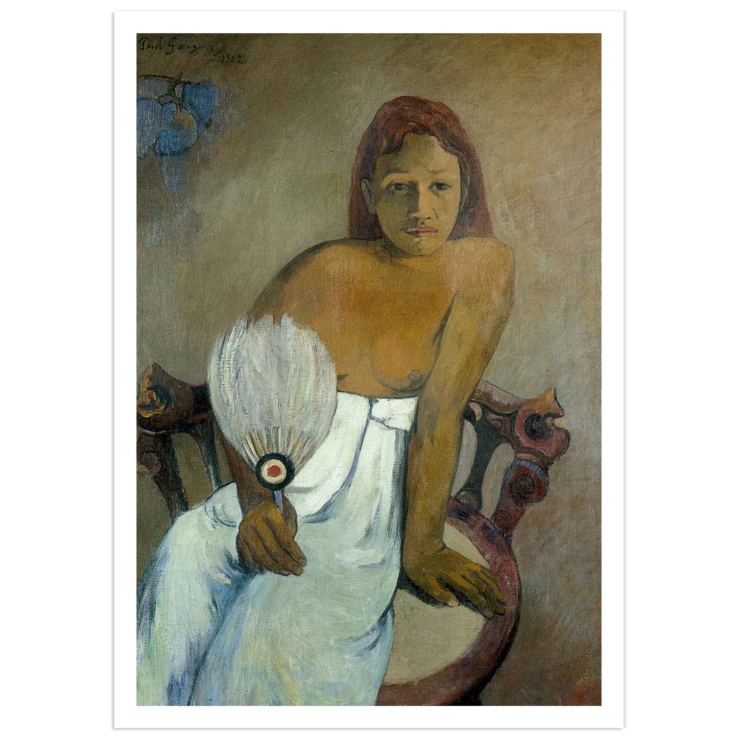 Paul Gauguin poster, the girl with a fan