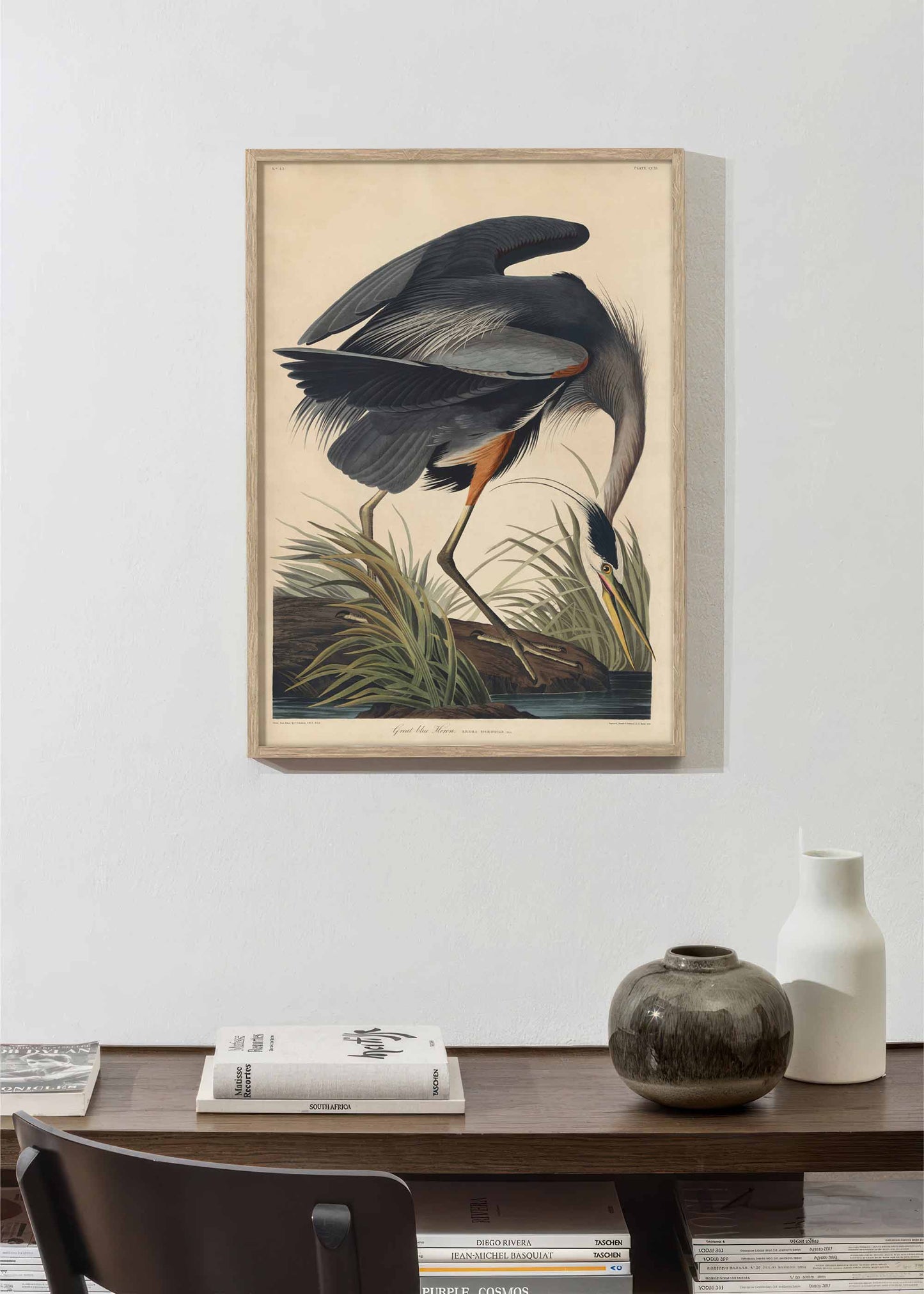 John James Audubon poster of a great blue heron 