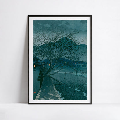 Soir à Beppu — Kawase Hasui | Affiche estampe japonaise shin-hanga