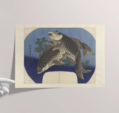 Carpes koi – Hokusai, tirage d’art en édition limitée (50 exemplaires numérotés)