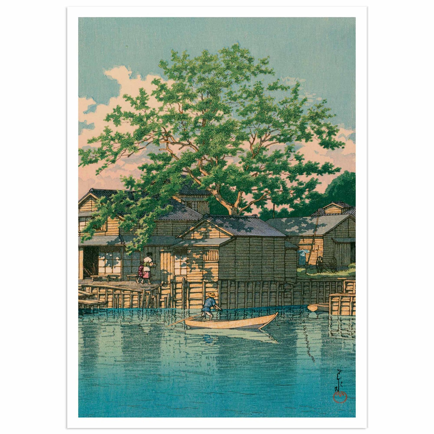 Kuriwatashi stop at Funabori, Hasui Kawase, Wallango fine art poster 