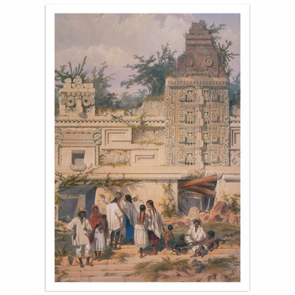 Frederick Catherwood La Casa de las Monjas Uxmal Art Print - Mayan Ruins Poster on Museum-Quality Pape