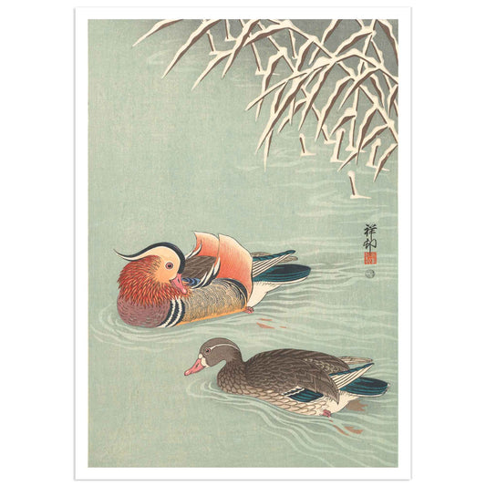 Mandarin Ducks Poster, Ohara Koson
