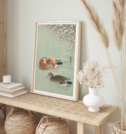 Mandarin Ducks Poster, Ohara Koson