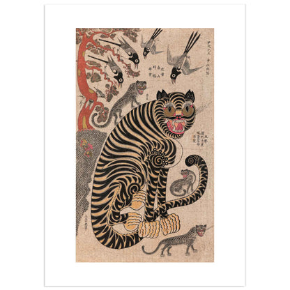 Tigers and Magpies – Korean Minhwa Poster – Shin Jae-hyeon – Wallango