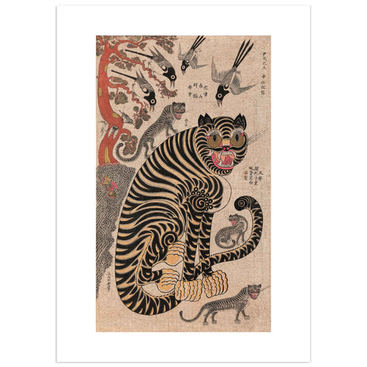 Tigers and Magpies – Korean Minhwa Poster – Shin Jae-hyeon – Wallango