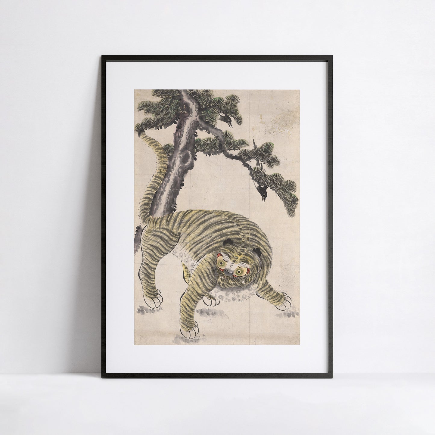 Hojakdo — Le Tigre et la Pie | Minhwa coréen | Affiche Musée national de Corée