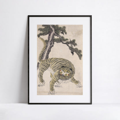 Hojakdo — Le Tigre et la Pie | Minhwa coréen | Affiche Musée national de Corée