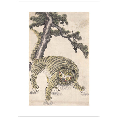 Hojakdo — Le Tigre et la Pie | Minhwa coréen | Affiche Musée national de Corée