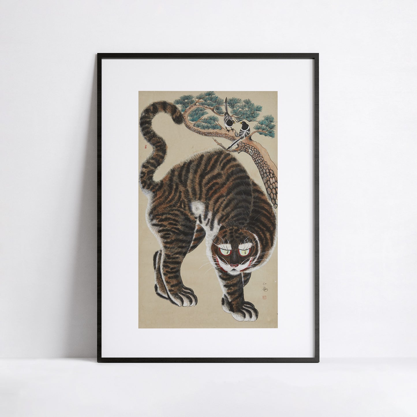 Hojakdo — Le Tigre et la Pie | Soam Lee Seong-su | Affiche d'art coréen Minhwa