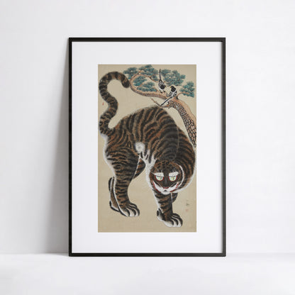 Hojakdo — Le Tigre et la Pie | Soam Lee Seong-su | Affiche d'art coréen Minhwa