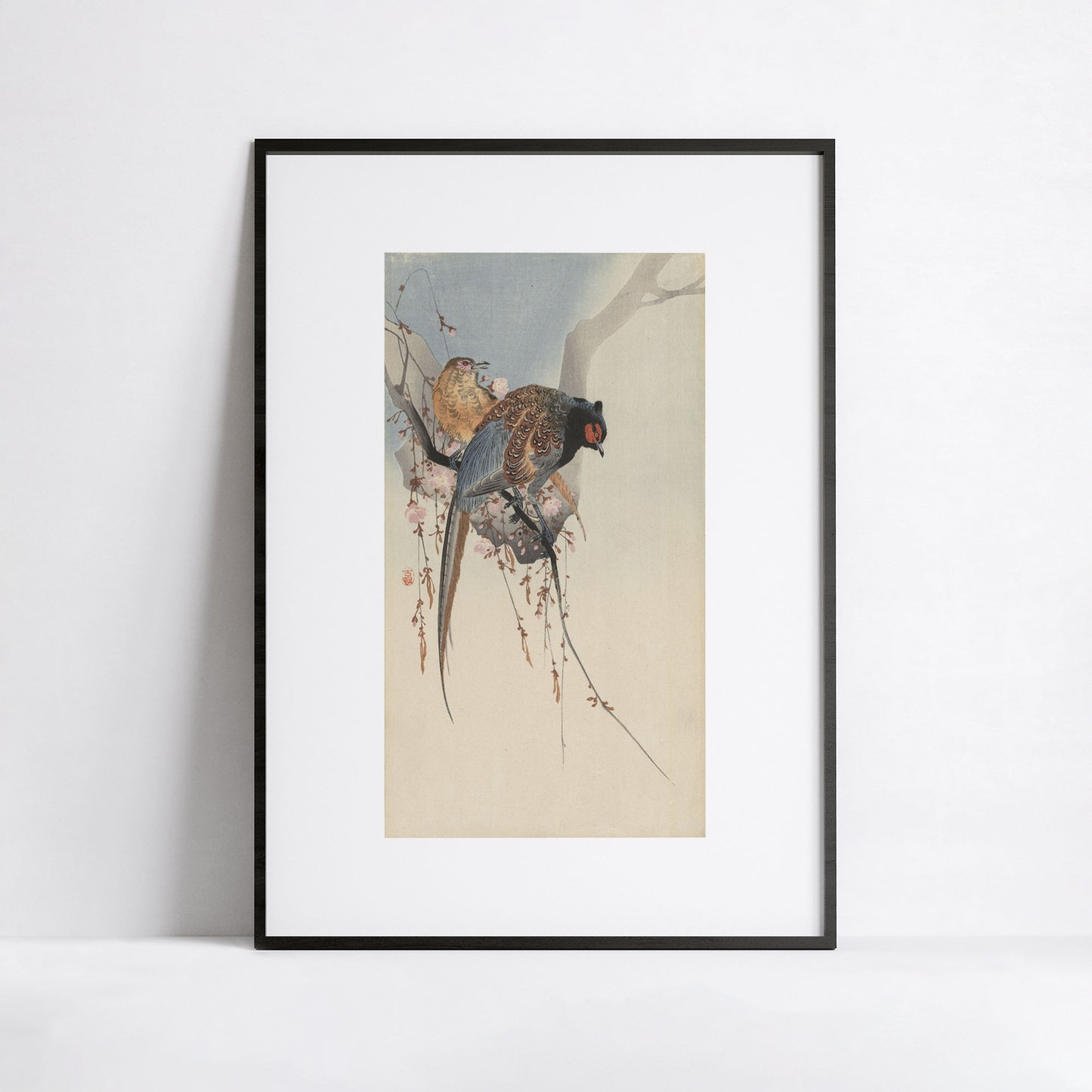 Couple de faisans et fleurs de prunier – Ohara Koson (estampe japonaise)