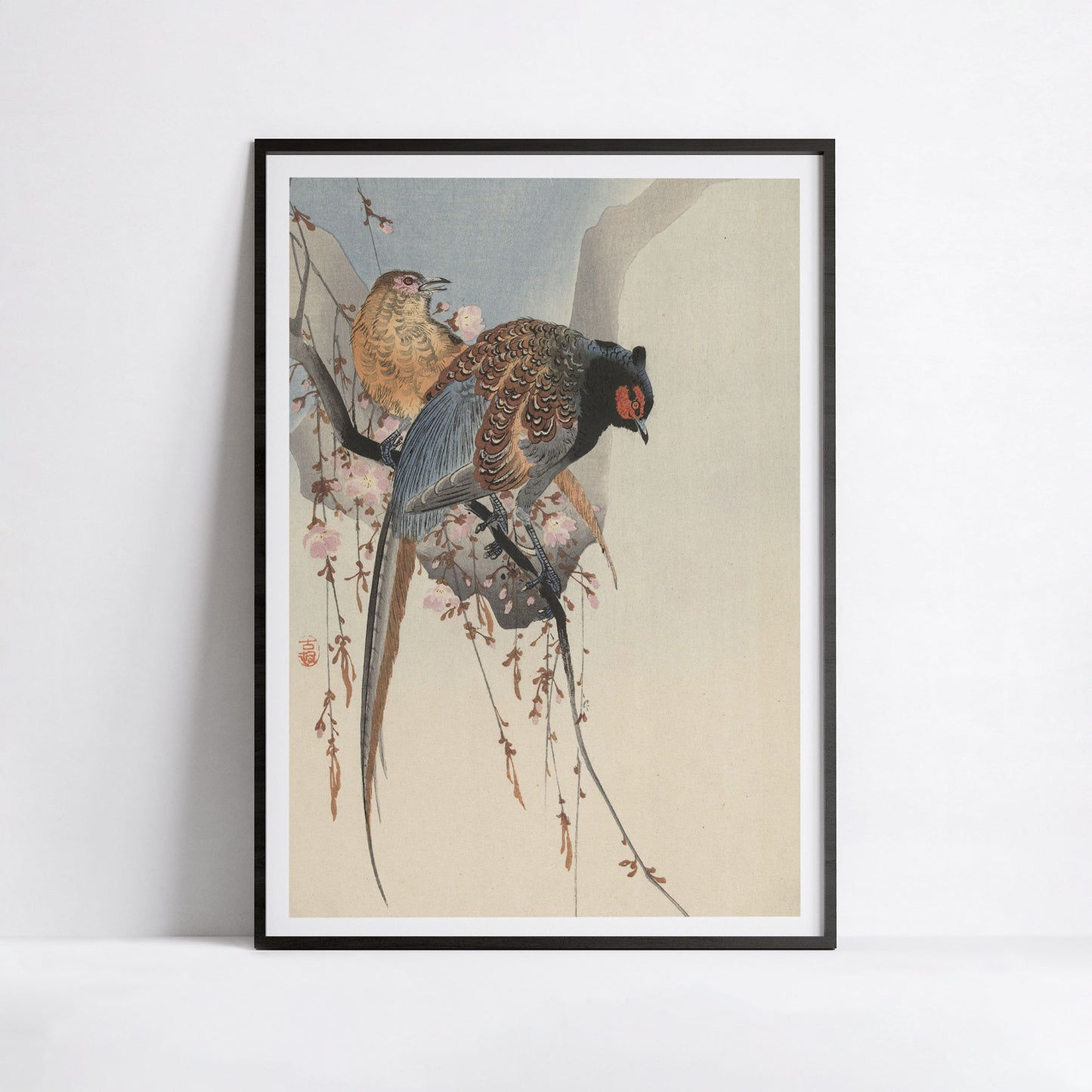 Couple de faisans et fleurs de prunier – Ohara Koson (estampe japonaise)