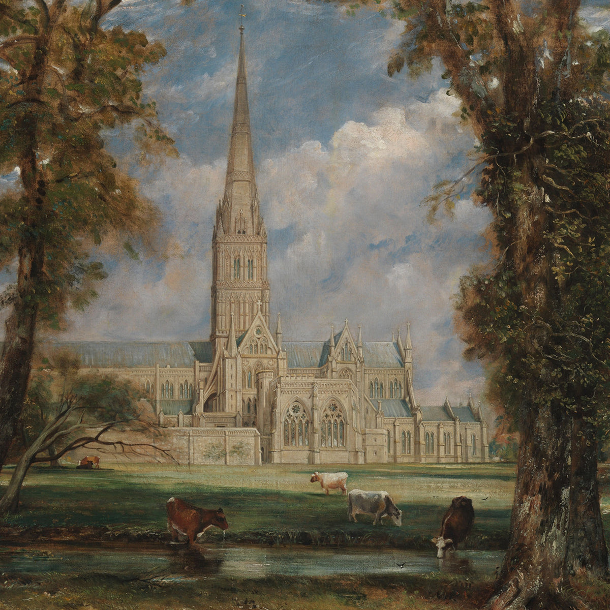 La Cathédrale de Salisbury vue du jardin de l'évêché — John Constable (vers 1825)
