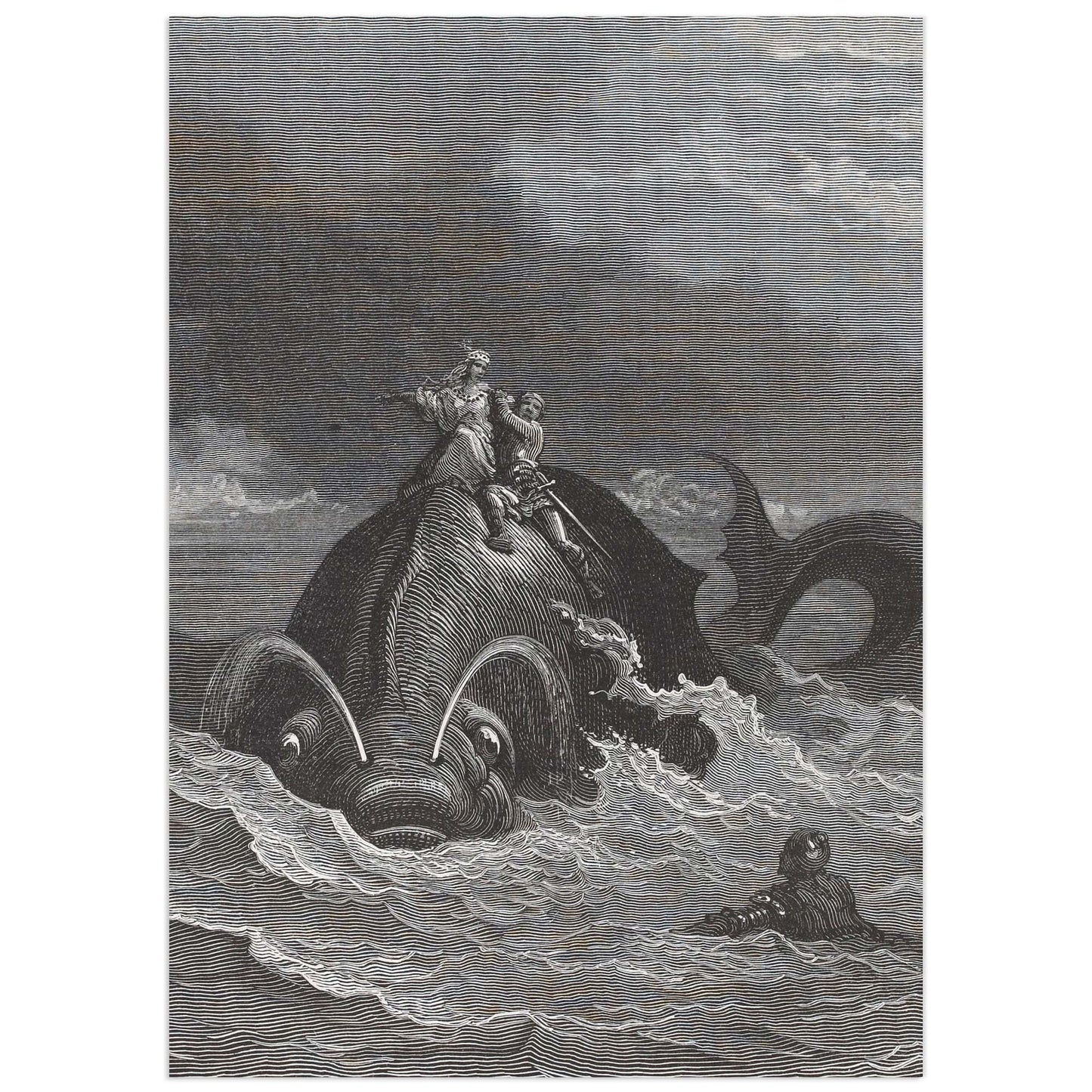Sea Monster (whale), Orlando Furioso, Canto VI - Gustave Doré