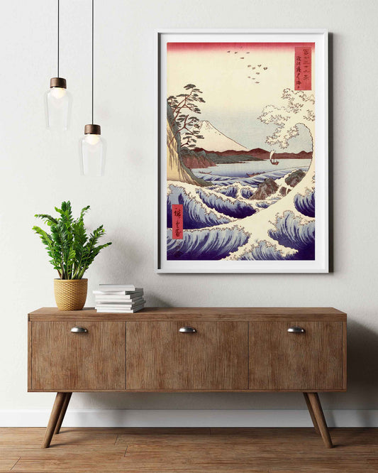 Paysage marin à Satta dans la province de Suruga, Hiroshige Utagawa
