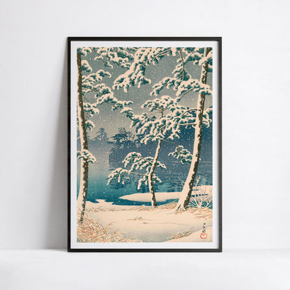 Étang de Senzoku sous la Neige — Kawase Hasui | Affiche d'Art Japonais
