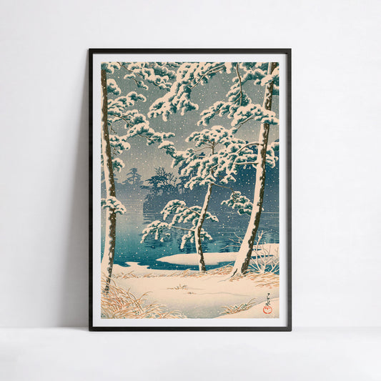 Étang de Senzoku sous la Neige — Kawase Hasui | Affiche d'Art Japonais