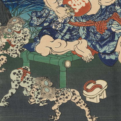 Shirafuji Genta observant des kappa en lutte, Yoshitoshi