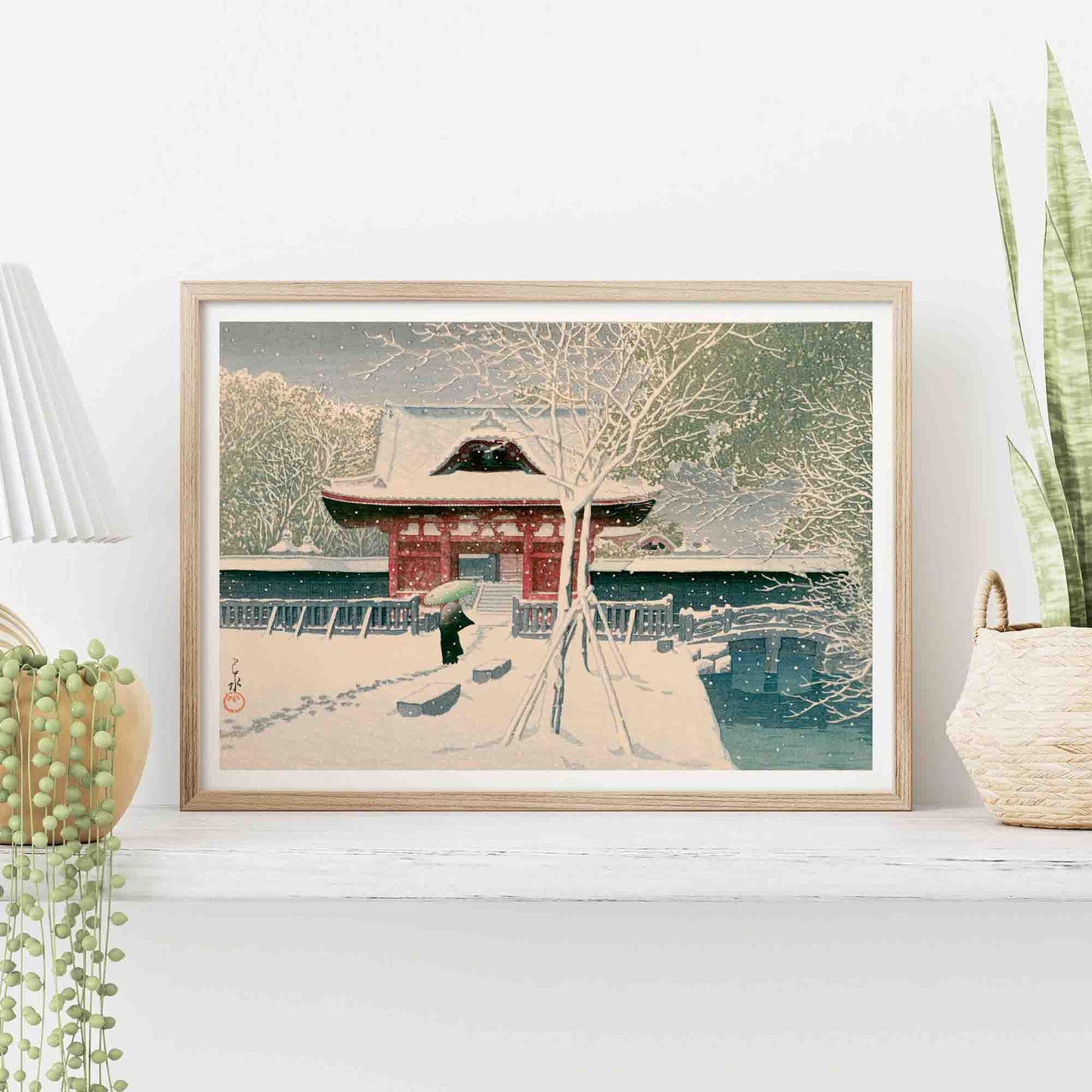 Snow At Shiba Park,  Kawase Hasui ukiyo-e print