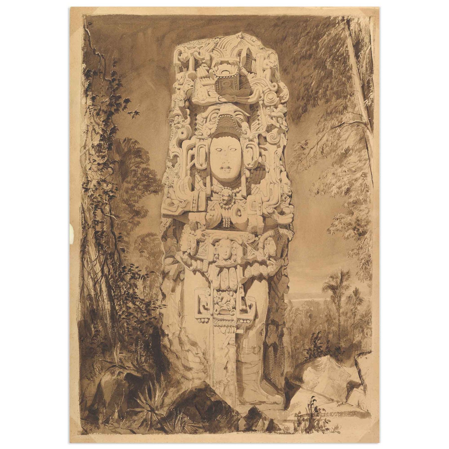 Stela at Copan - Frederick Catherwood