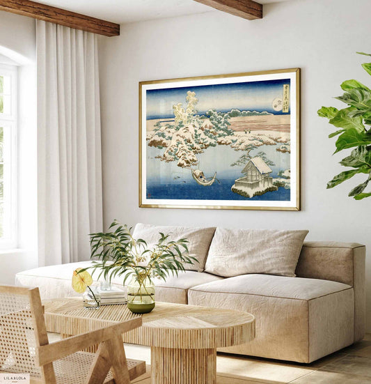 Sumida River in the Snow – Hokusai Japanese Poster