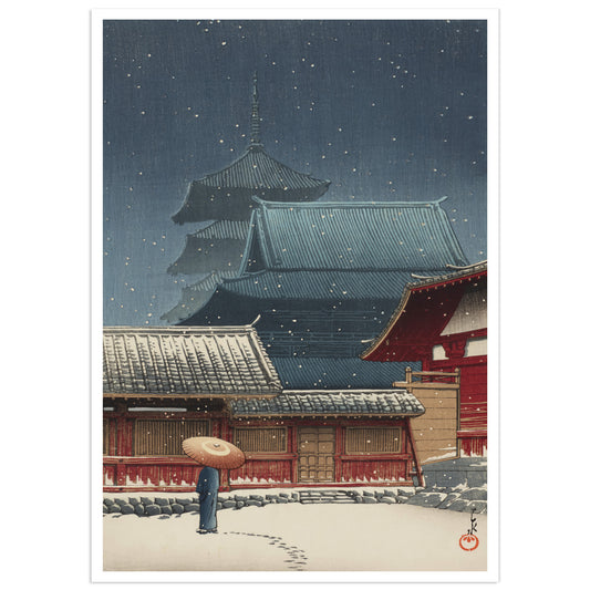 Tennoji Temple in Osaka – Kawase Hasui Print (1927)