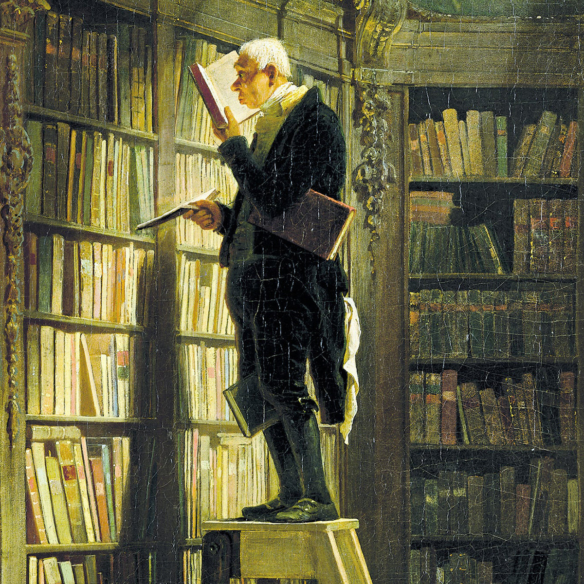 The Bookworm — Carl Spitzweg — Original Size Edition (49.5 × 26.8 cm)