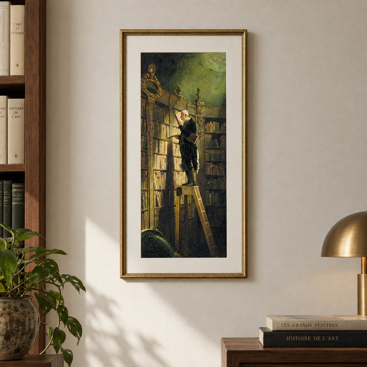 The Bookworm — Carl Spitzweg — Original Size Edition (49.5 × 26.8 cm)