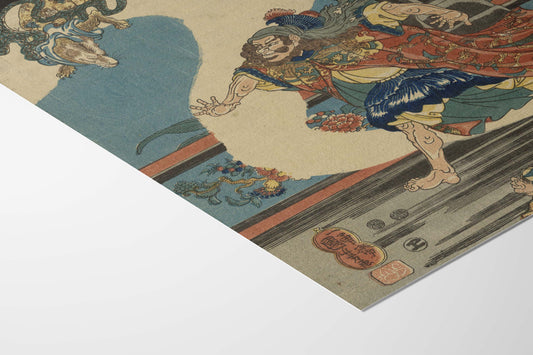 The Magic Fox of Three Countries (Lady Kayō Flies to the Eastern Sky) – Utagawa Kuniyoshi Print